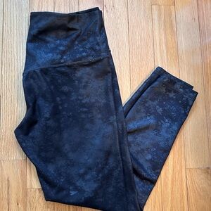 Athleta Black Elation Misty Lace Tights